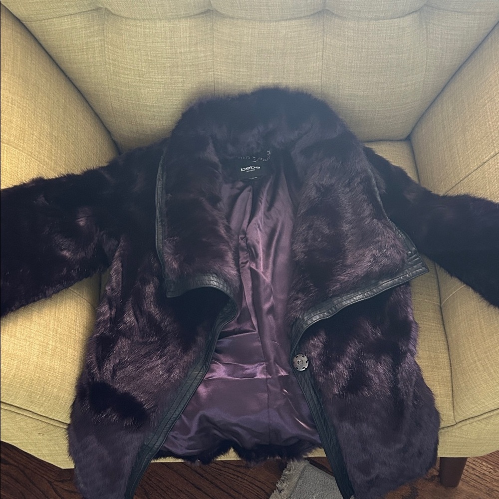 Bebe  Deep Purple faux fur coat